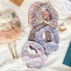 LOT of 5 Floral Liberty London Print Scallop Bibs